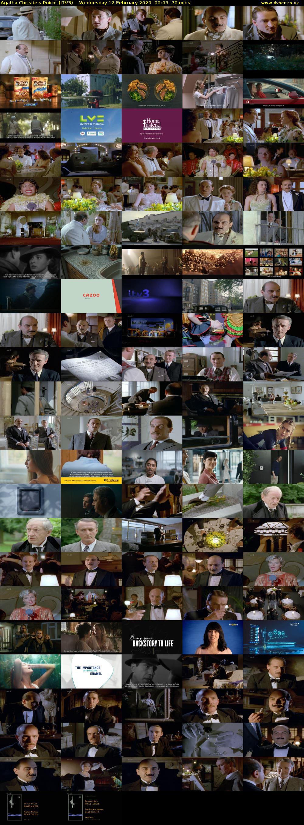 Agatha Christie's Poirot (ITV3) Wednesday 12 February 2020 00:05 - 01:15