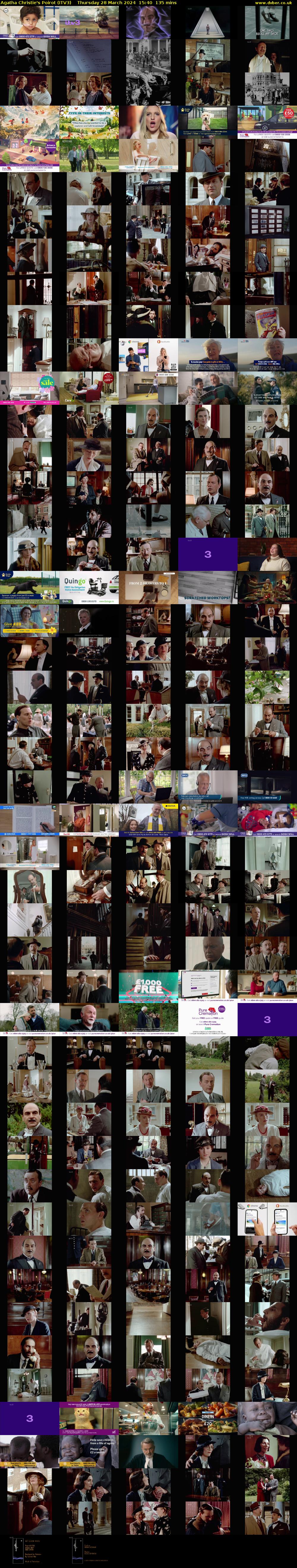 Agatha Christie's Poirot (ITV3) Thursday 28 March 2024 15:40 - 17:55