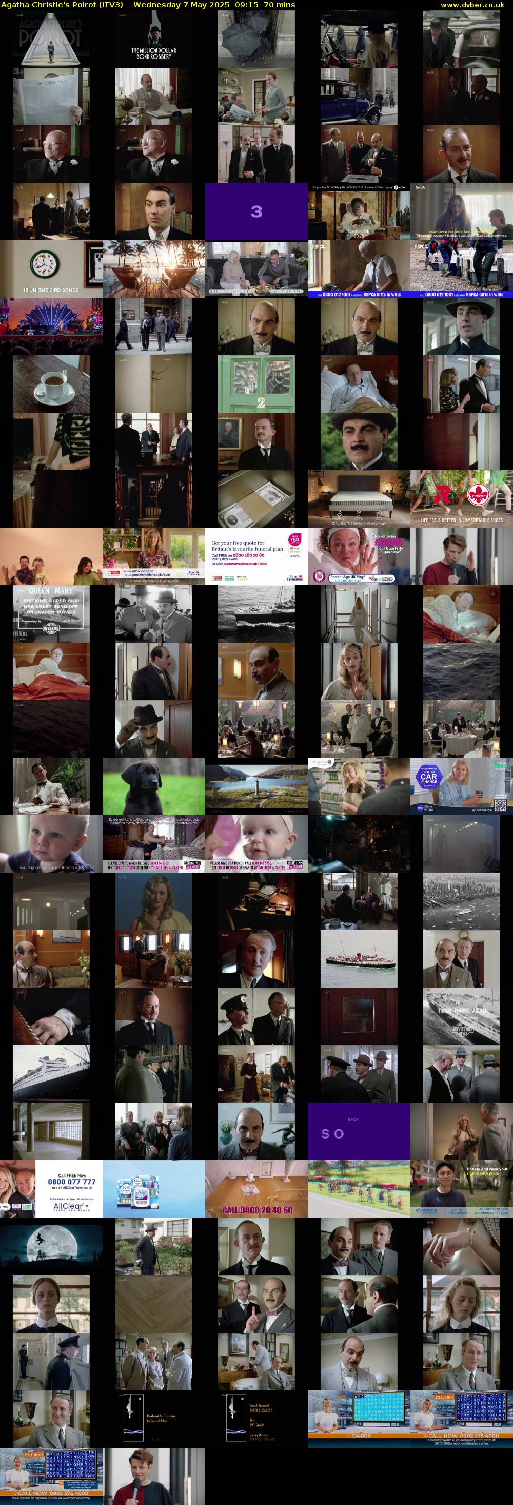 Agatha Christie's Poirot (ITV3) Wednesday 7 May 2025 09:15 - 10:25