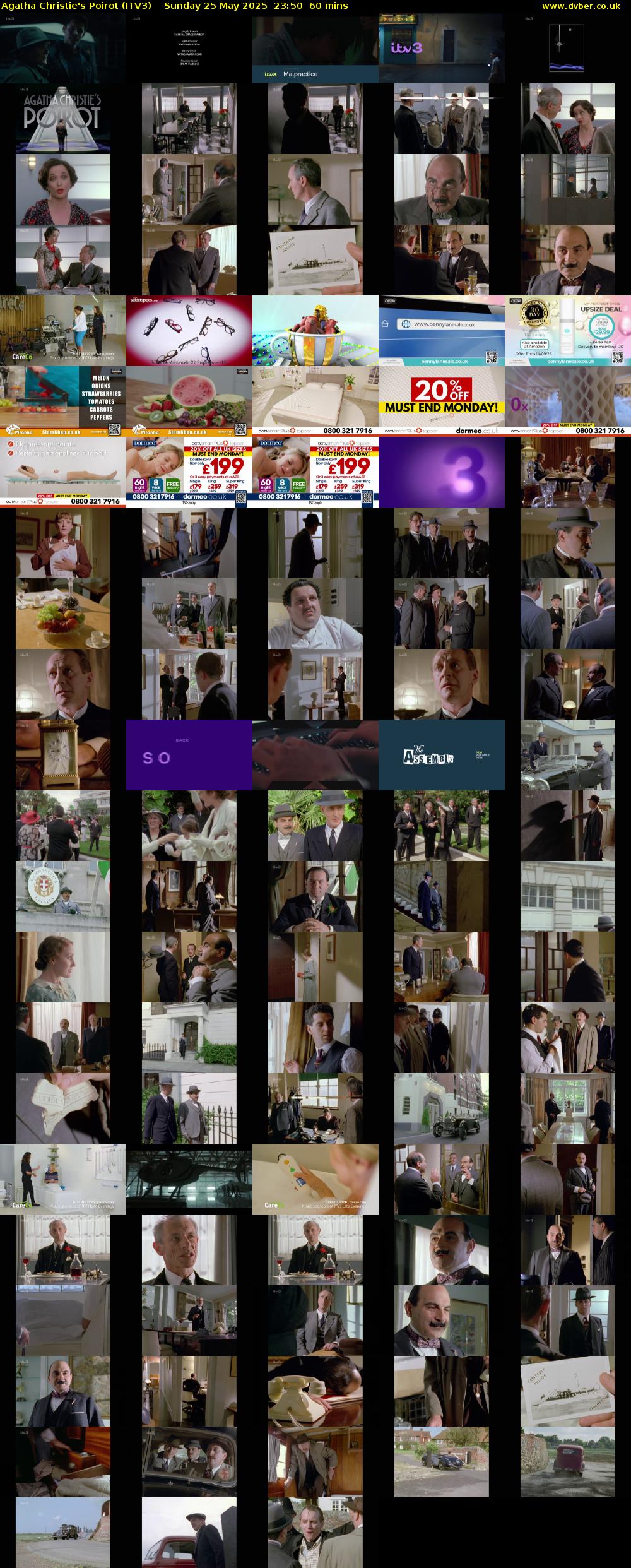 Agatha Christie's Poirot (ITV3) Sunday 25 May 2025 23:50 - 00:50