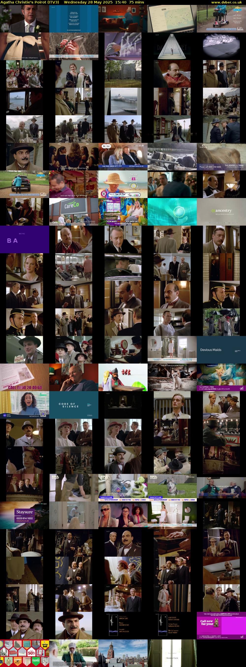 Agatha Christie's Poirot (ITV3) Wednesday 28 May 2025 15:40 - 16:55