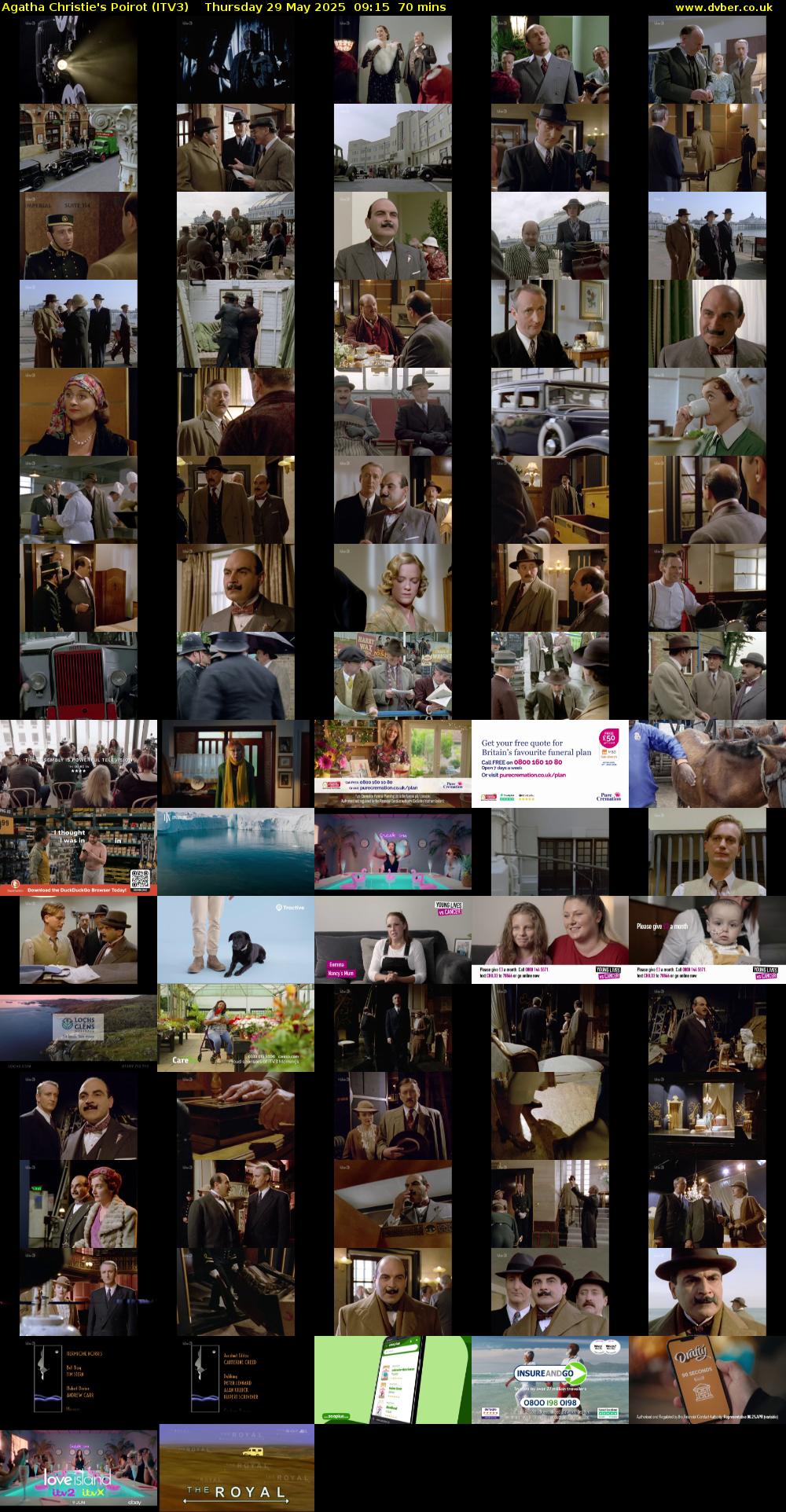 Agatha Christie's Poirot (ITV3) Thursday 29 May 2025 09:15 - 10:25