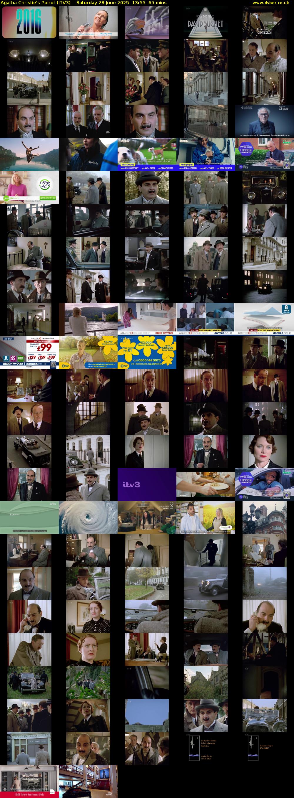 Agatha Christie's Poirot (ITV3) Saturday 28 June 2025 13:55 - 15:00