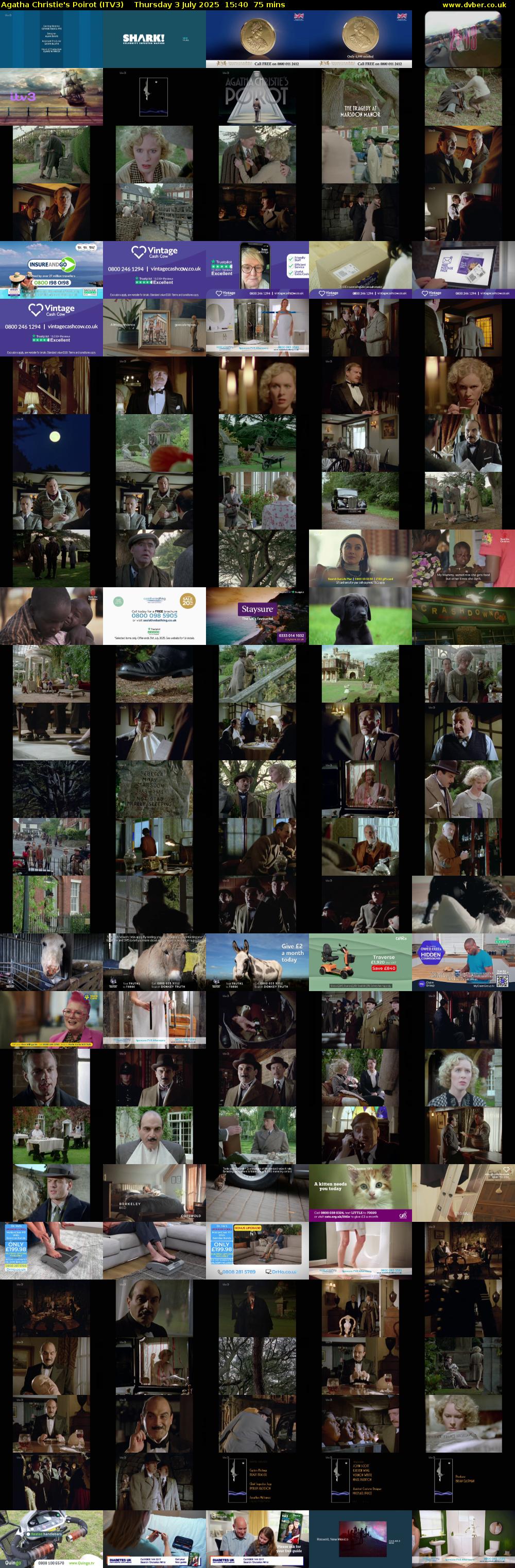 Agatha Christie's Poirot (ITV3) Thursday 3 July 2025 15:40 - 16:55
