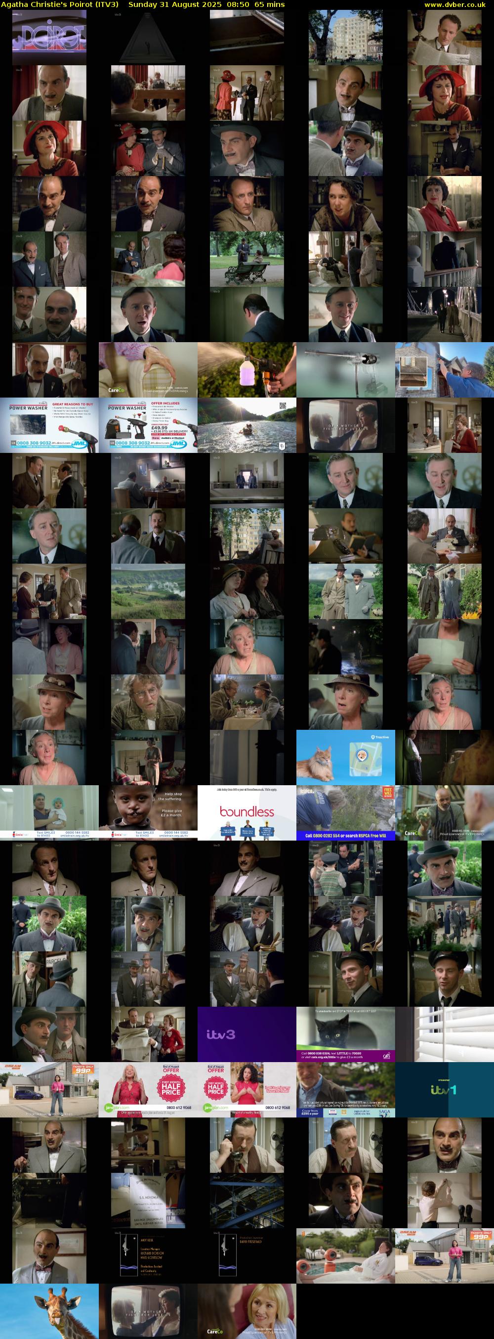Agatha Christie's Poirot (ITV3) Sunday 31 August 2025 08:50 - 09:55