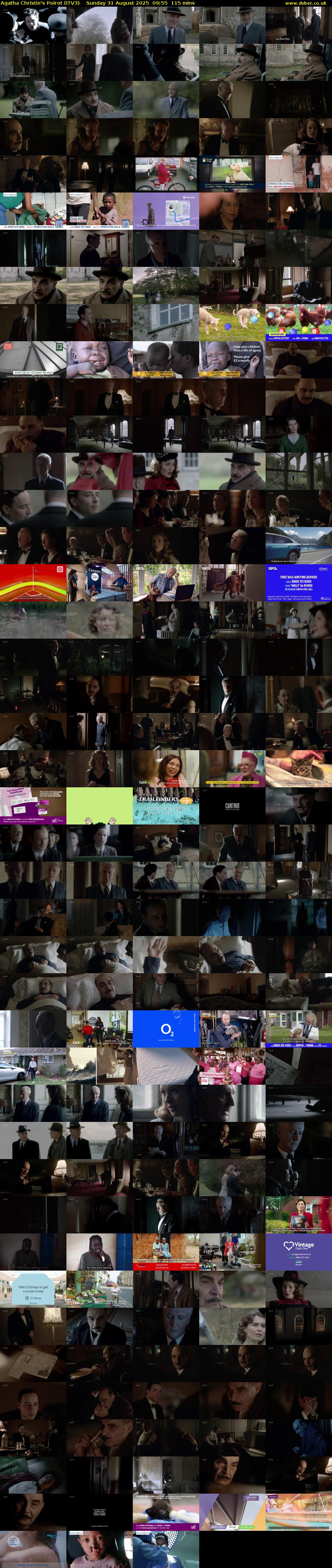 Agatha Christie's Poirot (ITV3) Sunday 31 August 2025 09:55 - 11:50