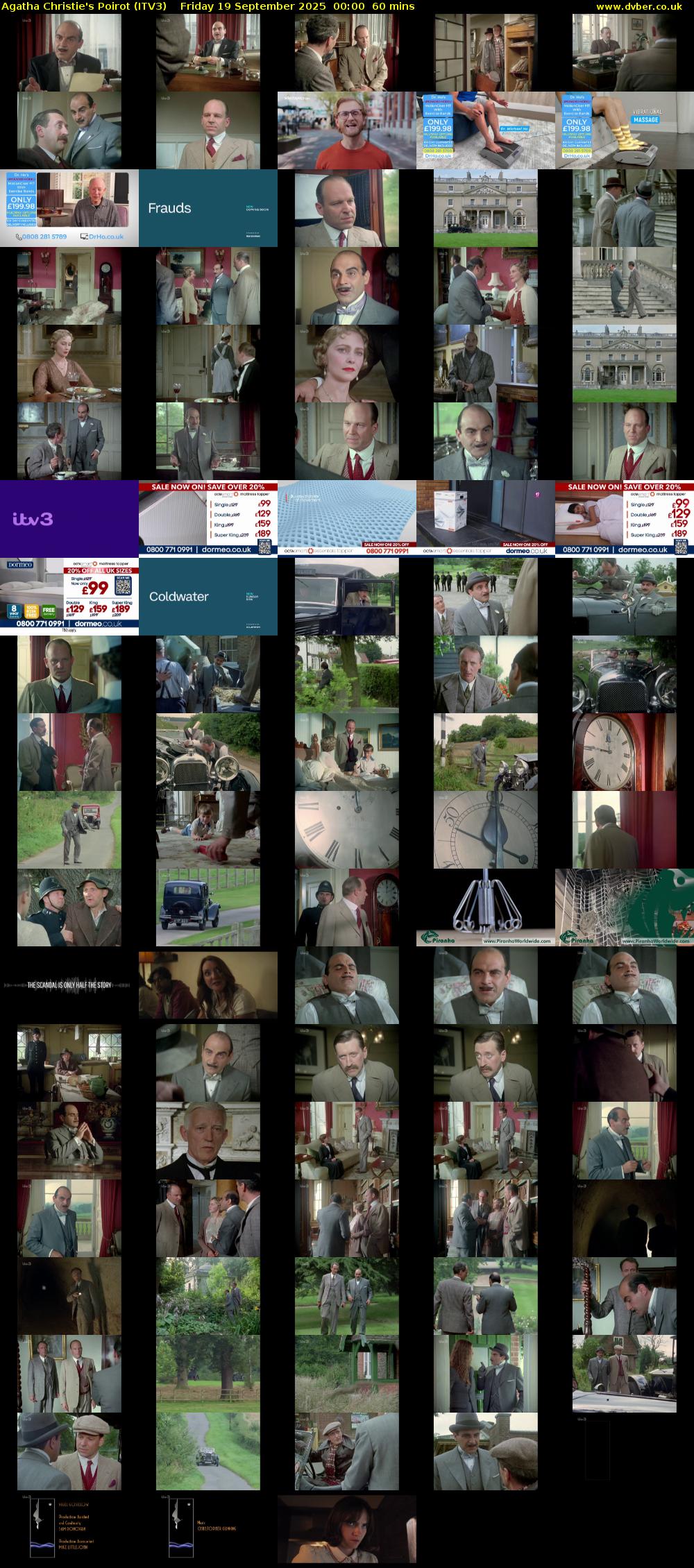 Agatha Christie's Poirot (ITV3) Friday 19 September 2025 00:00 - 01:00