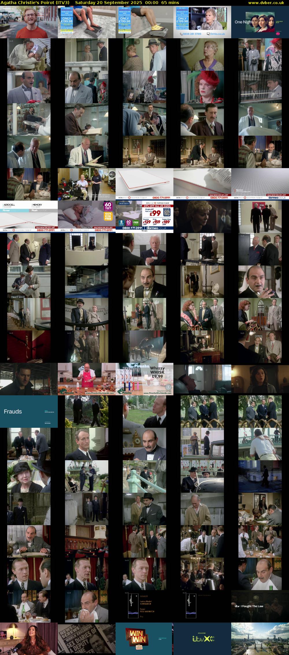 Agatha Christie's Poirot (ITV3) Saturday 20 September 2025 00:00 - 01:05