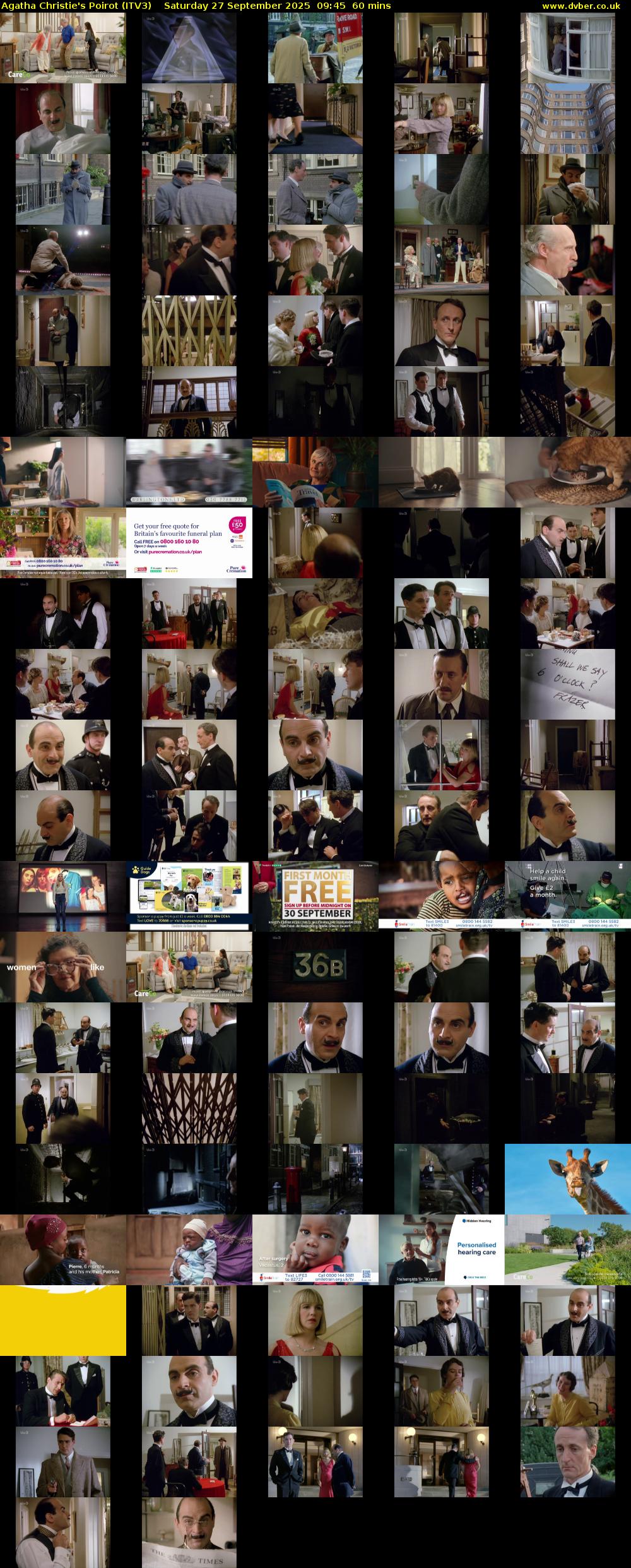Agatha Christie's Poirot (ITV3) Saturday 27 September 2025 09:45 - 10:45