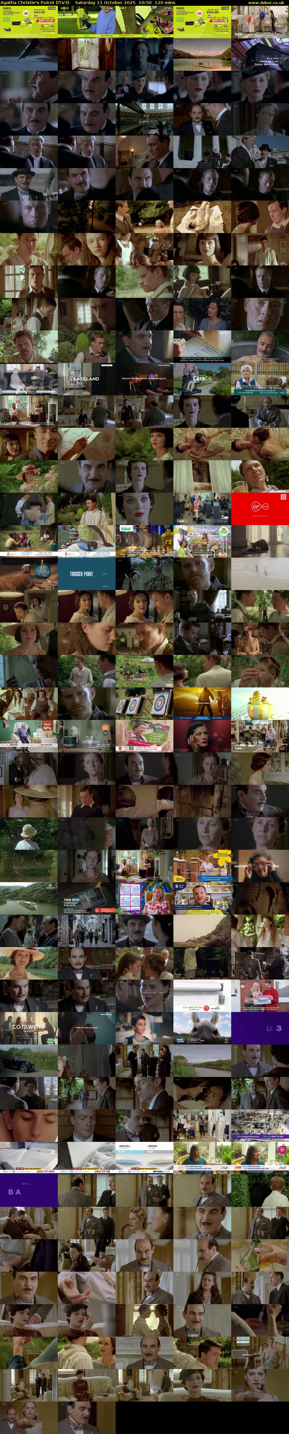 Agatha Christie's Poirot (ITV3) Saturday 11 October 2025 10:50 - 12:50