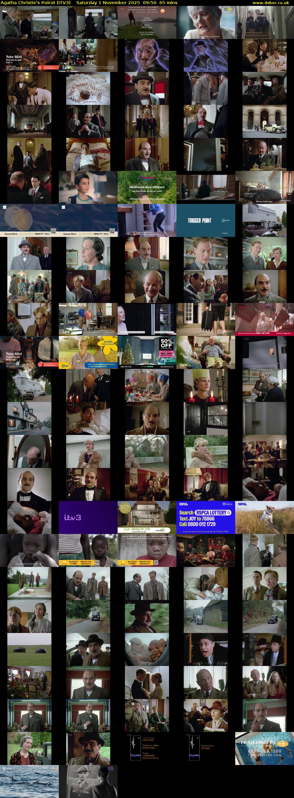Agatha Christie's Poirot (ITV3) Saturday 1 November 2025 09:50 - 10:55