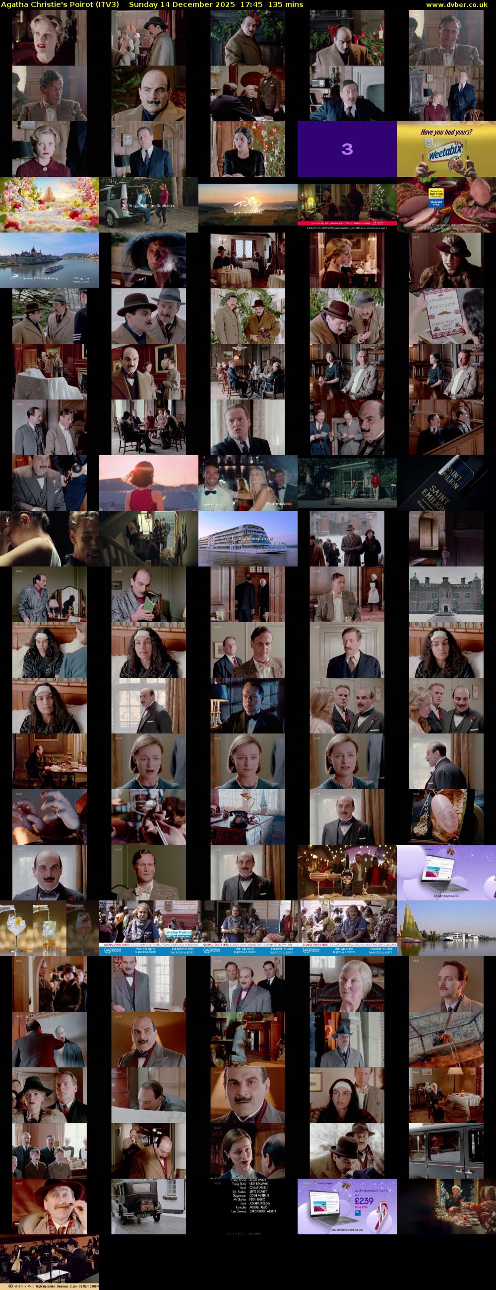 Agatha Christie's Poirot (ITV3) Sunday 14 December 2025 17:45 - 20:00