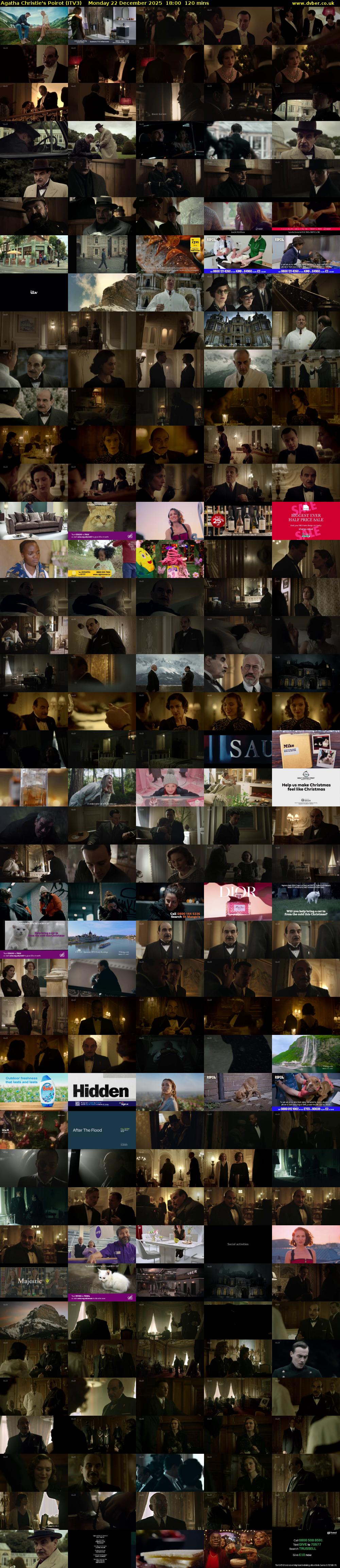 Agatha Christie's Poirot (ITV3) Monday 22 December 2025 18:00 - 20:00