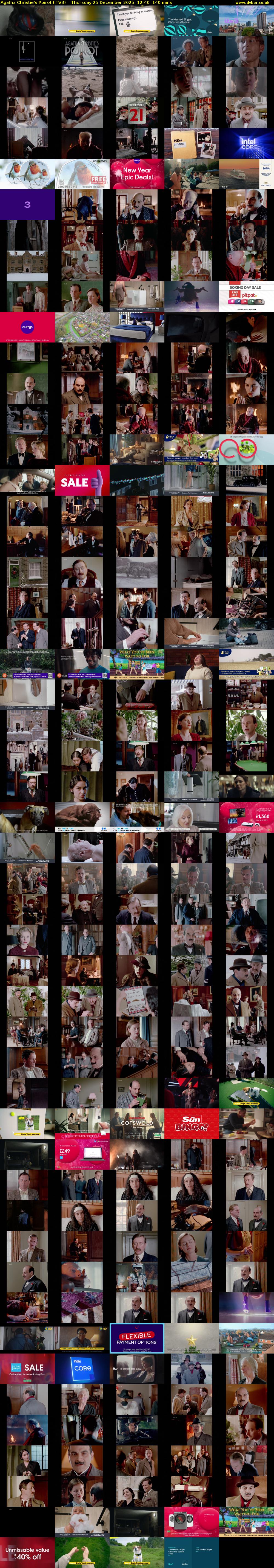 Agatha Christie's Poirot (ITV3) Thursday 25 December 2025 12:40 - 15:00