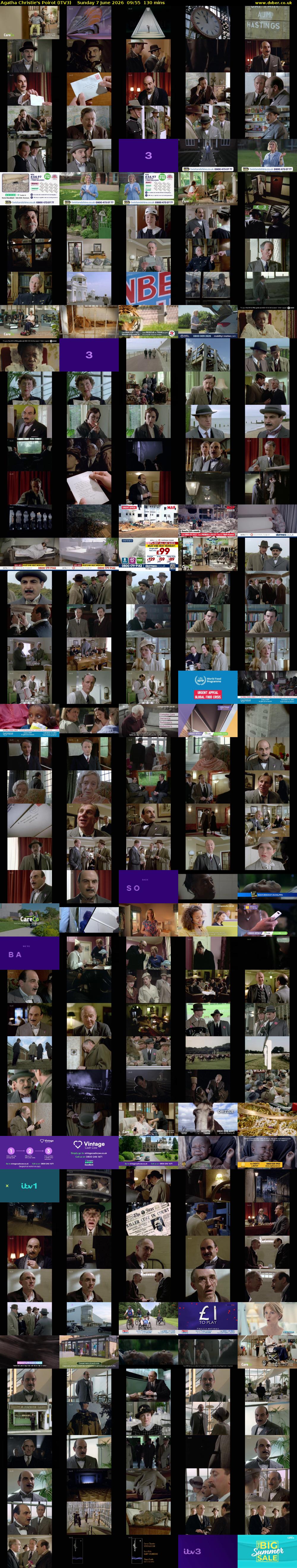 Agatha Christie's Poirot (ITV3) Sunday 7 June 2026 09:55 - 12:05