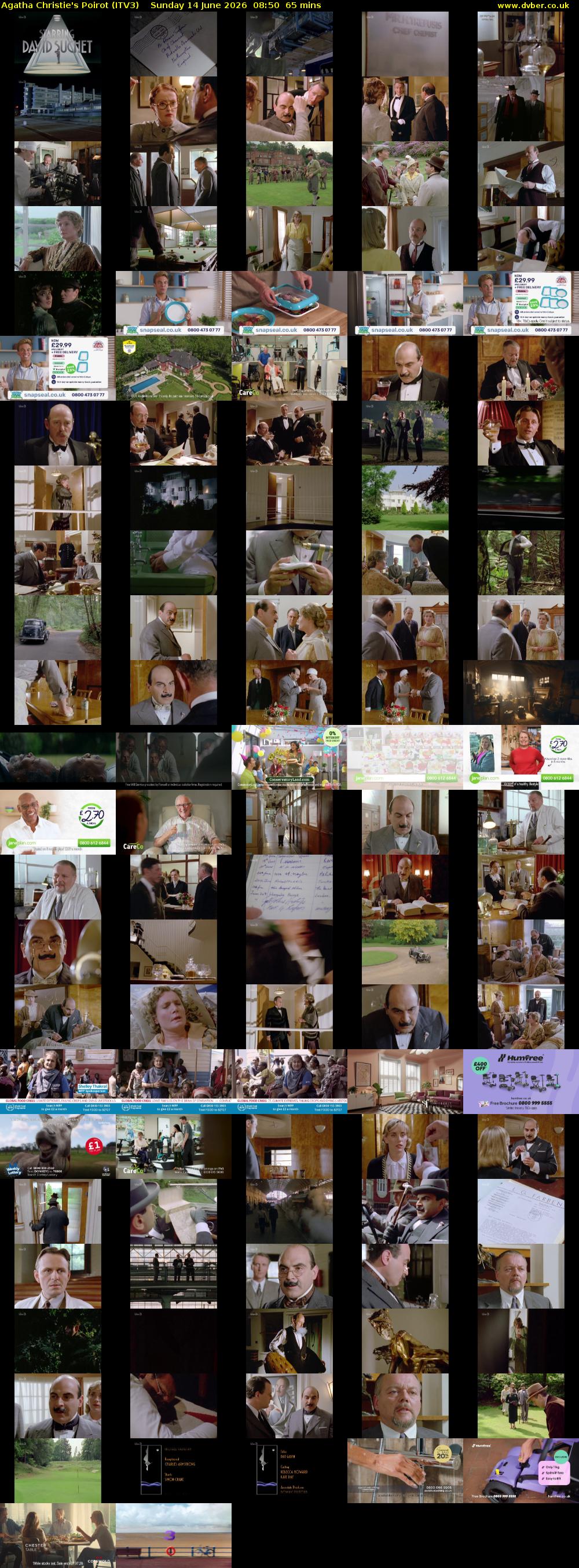 Agatha Christie's Poirot (ITV3) Sunday 14 June 2026 08:50 - 09:55
