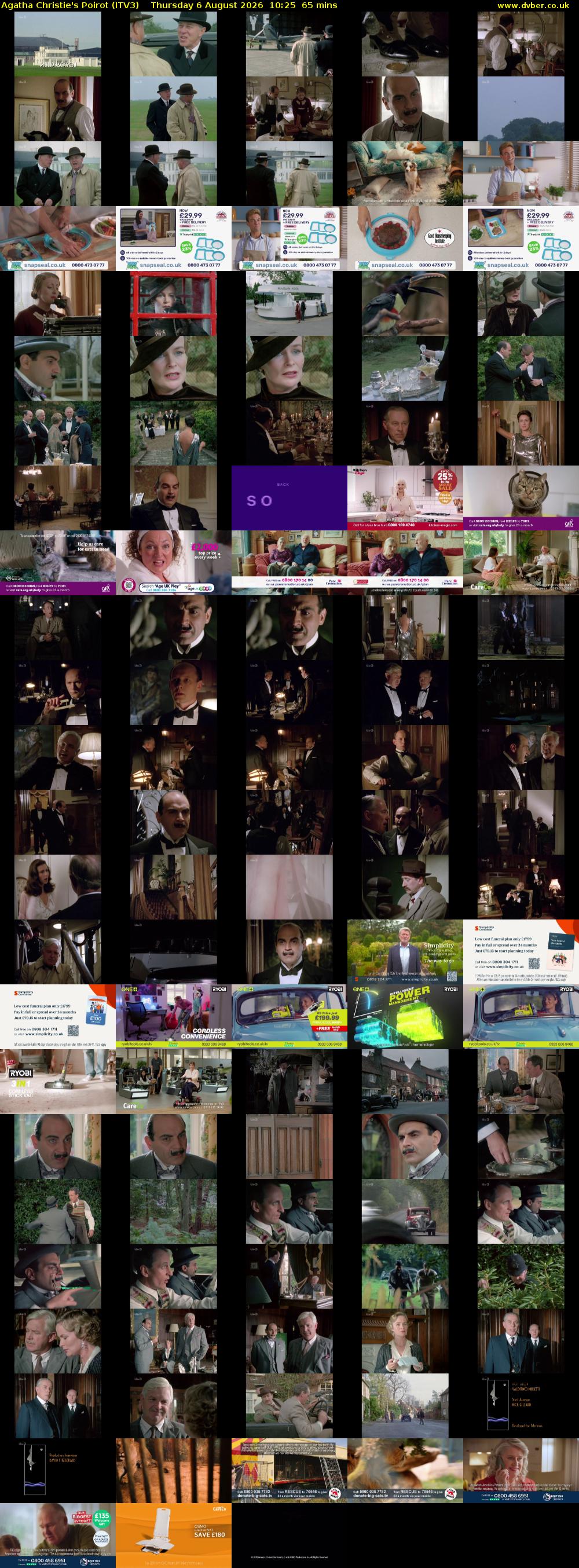 Agatha Christie's Poirot (ITV3) Thursday 6 August 2026 10:25 - 11:30