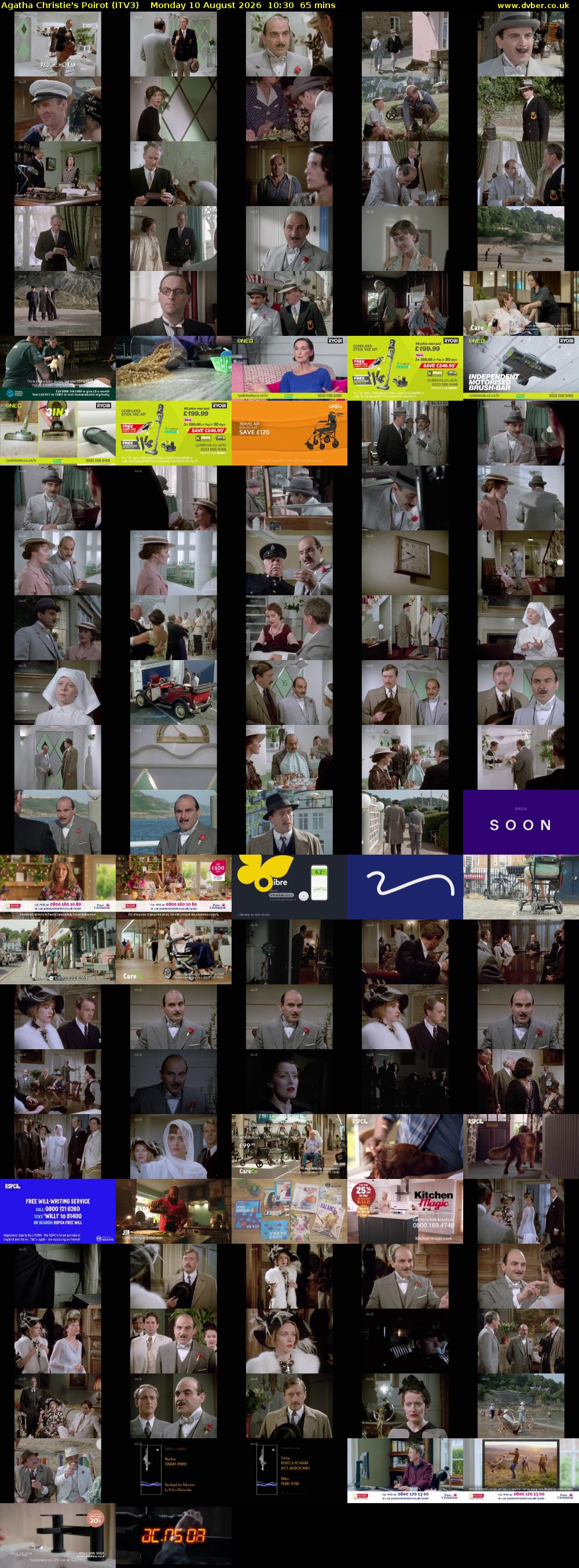 Agatha Christie's Poirot (ITV3) Monday 10 August 2026 10:30 - 11:35