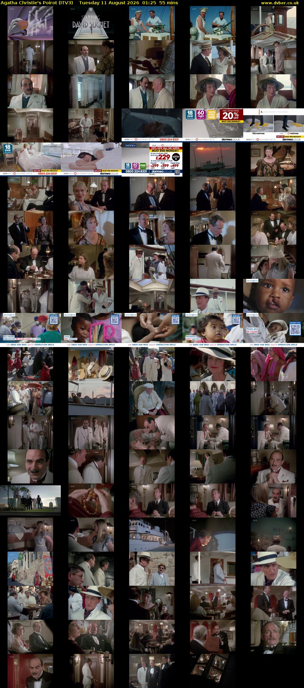 Agatha Christie's Poirot (ITV3) Tuesday 11 August 2026 01:25 - 02:20