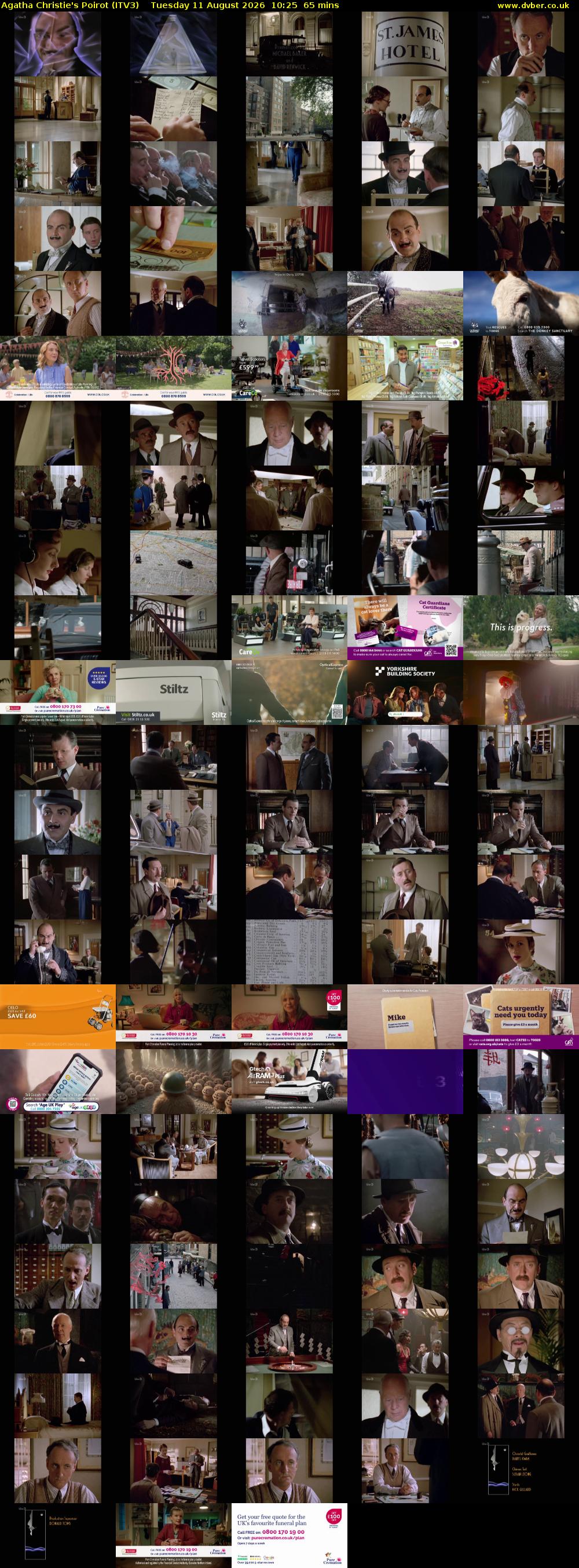 Agatha Christie's Poirot (ITV3) Tuesday 11 August 2026 10:25 - 11:30
