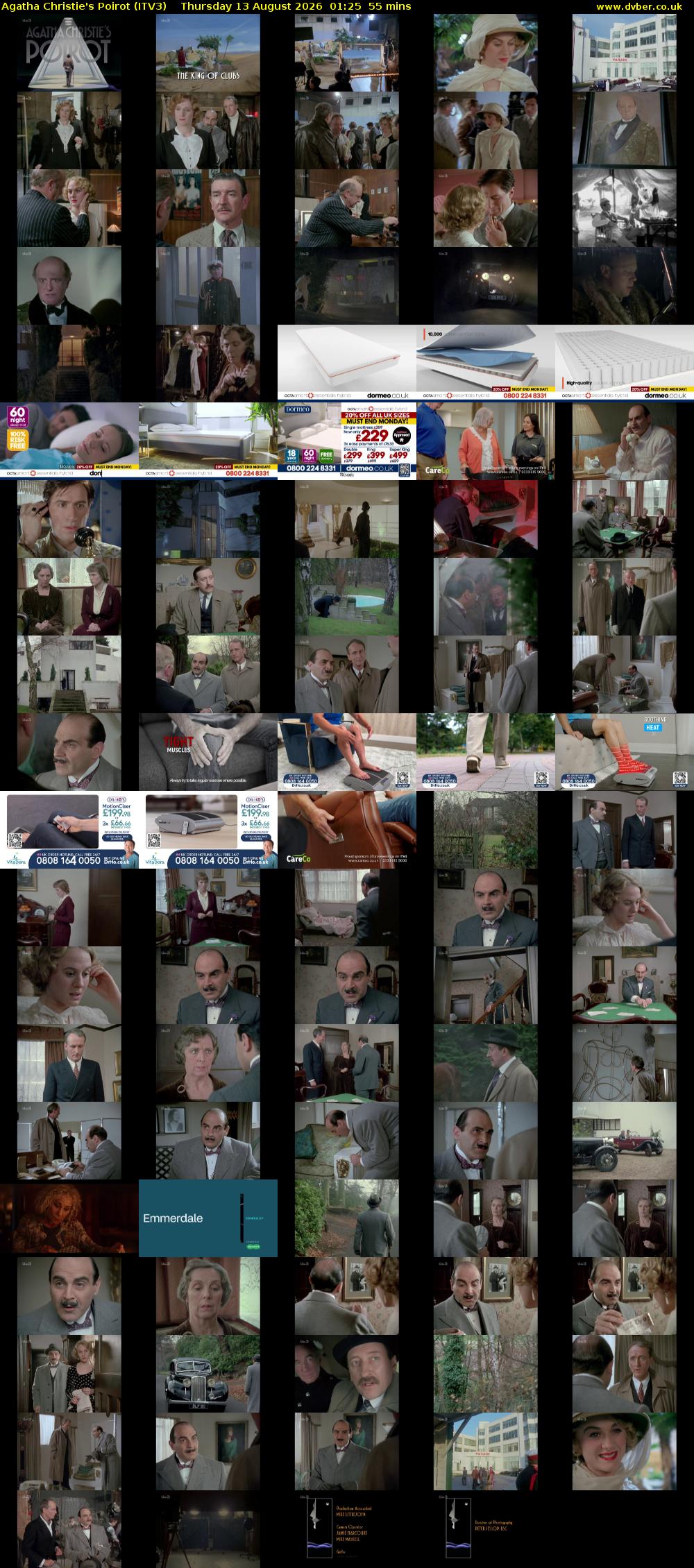 Agatha Christie's Poirot (ITV3) Thursday 13 August 2026 01:25 - 02:20