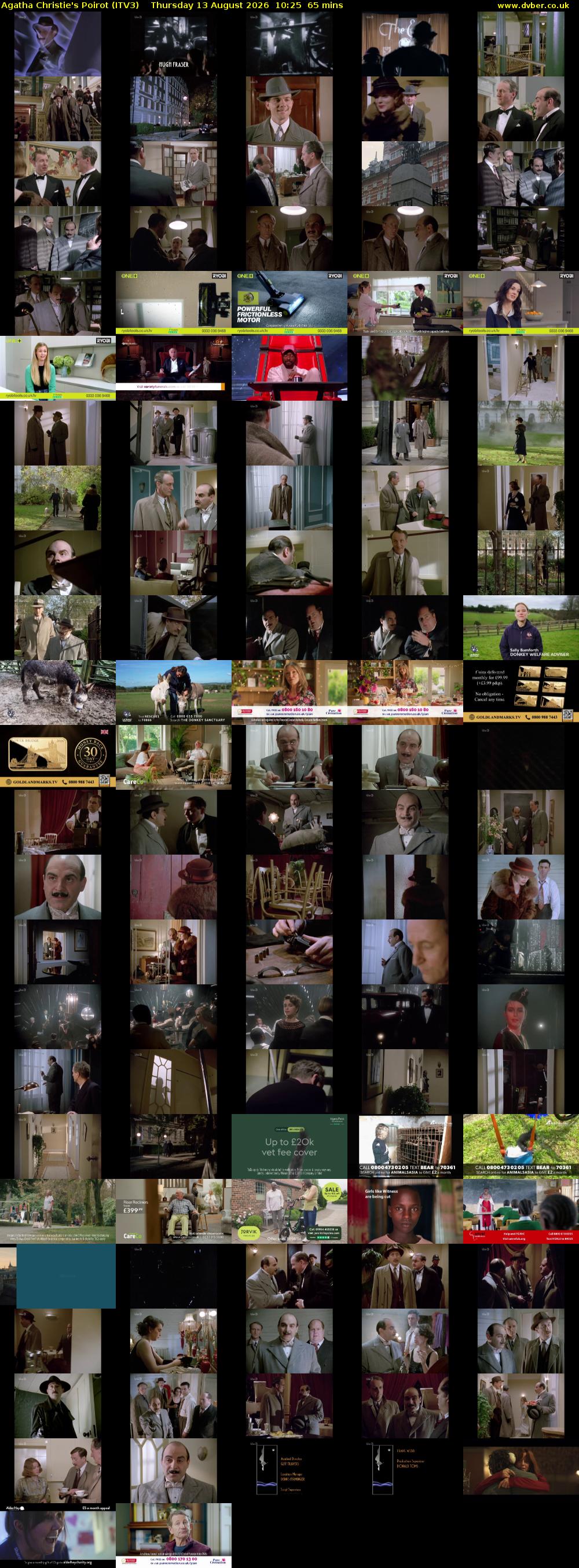 Agatha Christie's Poirot (ITV3) Thursday 13 August 2026 10:25 - 11:30