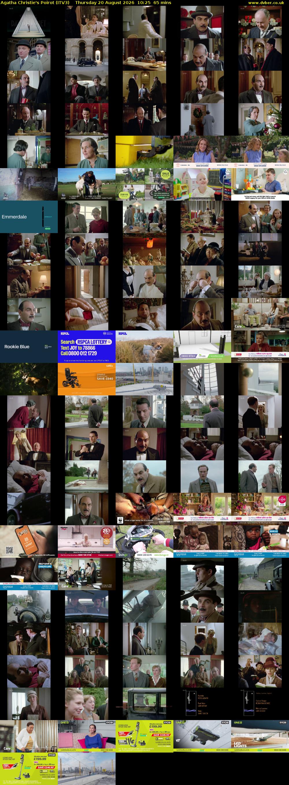 Agatha Christie's Poirot (ITV3) Thursday 20 August 2026 10:25 - 11:30