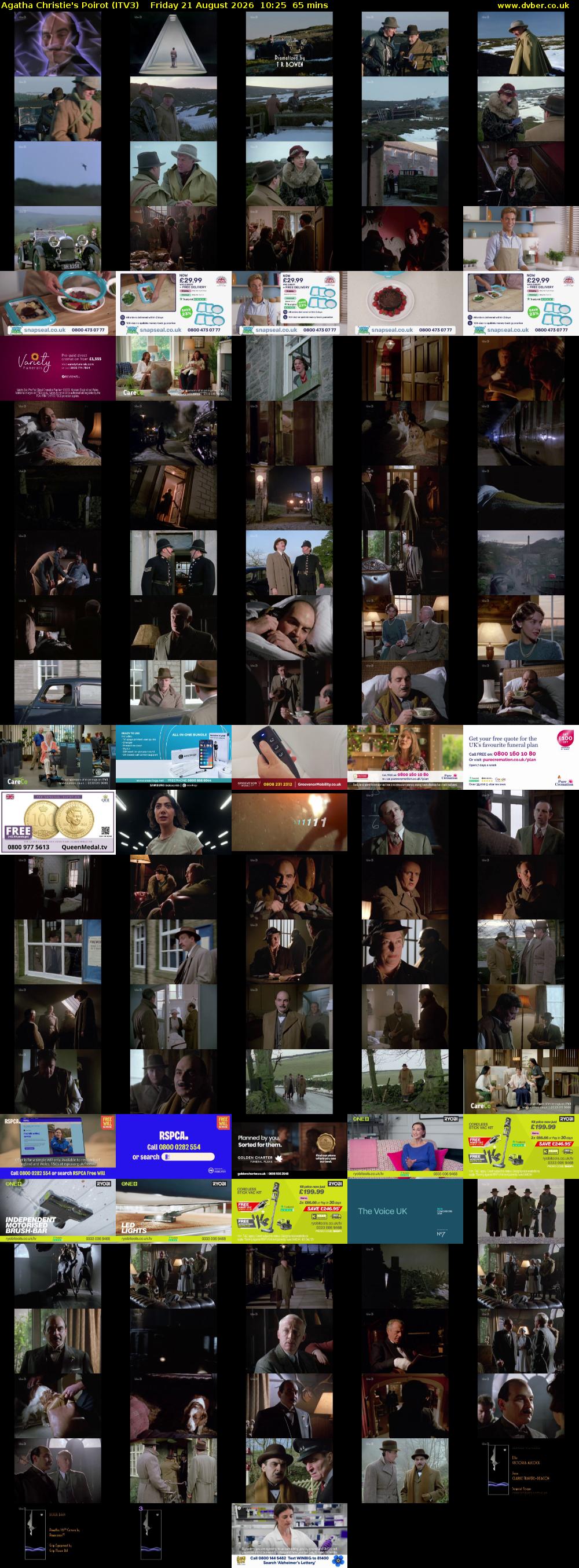 Agatha Christie's Poirot (ITV3) Friday 21 August 2026 10:25 - 11:30