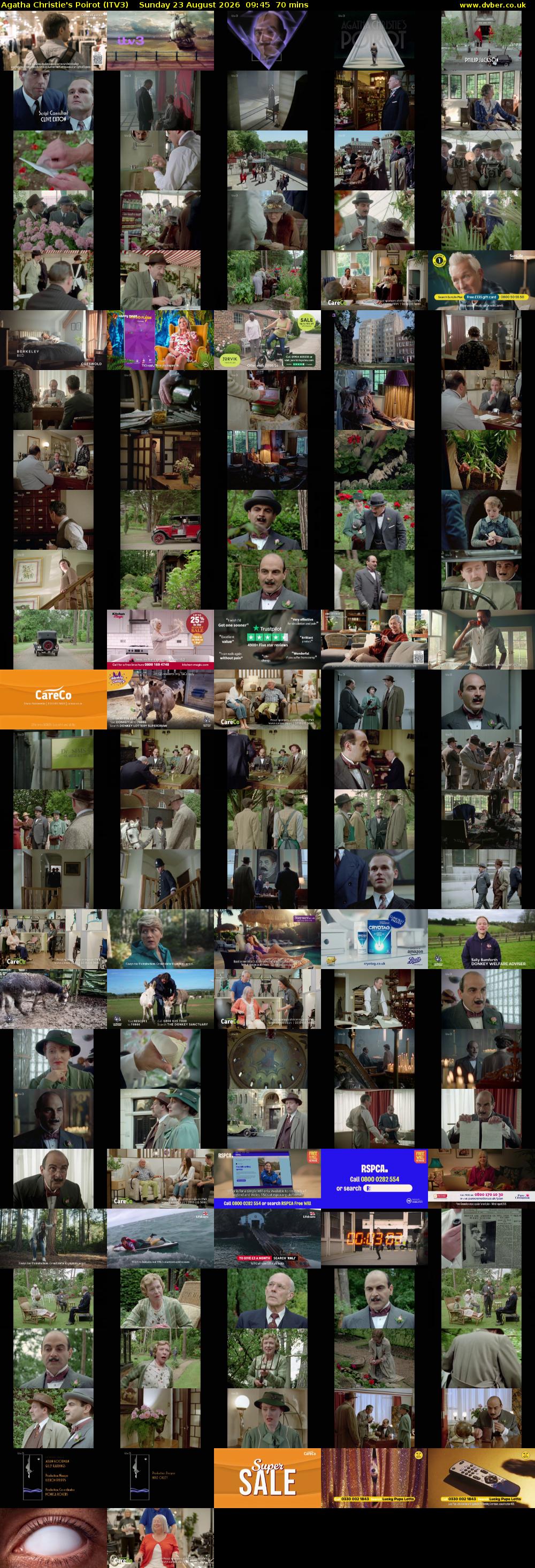Agatha Christie's Poirot (ITV3) Sunday 23 August 2026 09:45 - 10:55