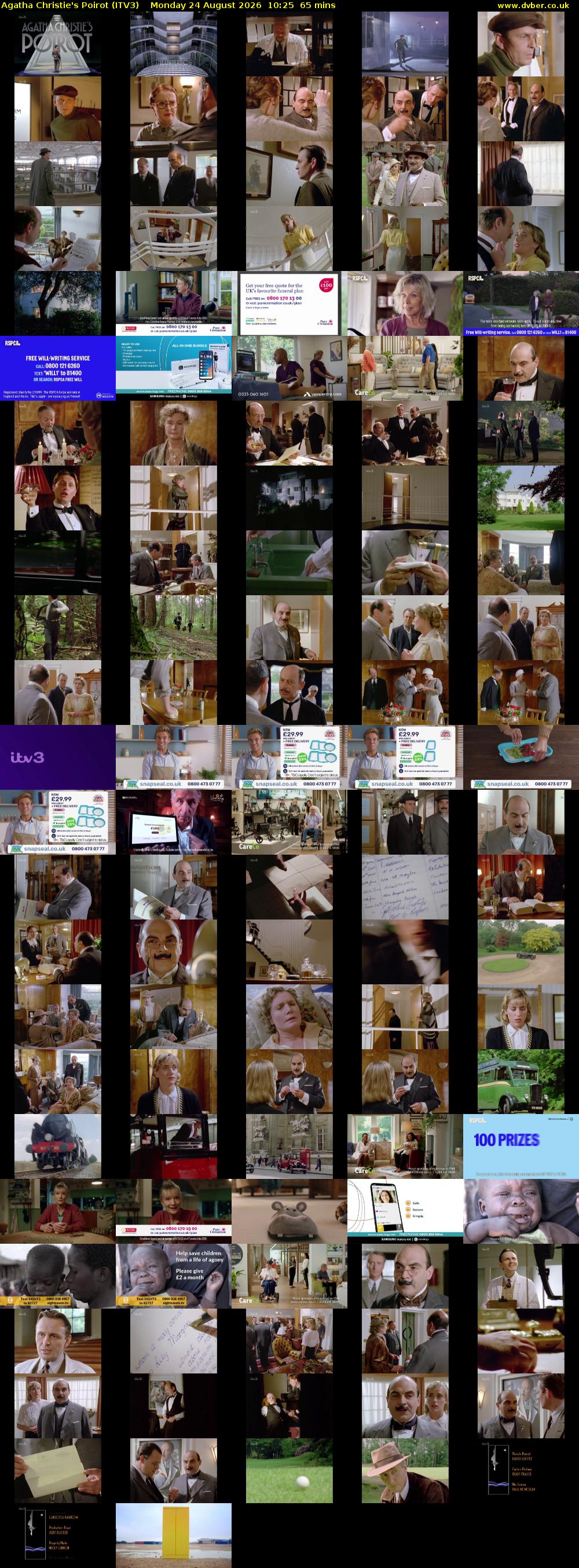 Agatha Christie's Poirot (ITV3) Monday 24 August 2026 10:25 - 11:30