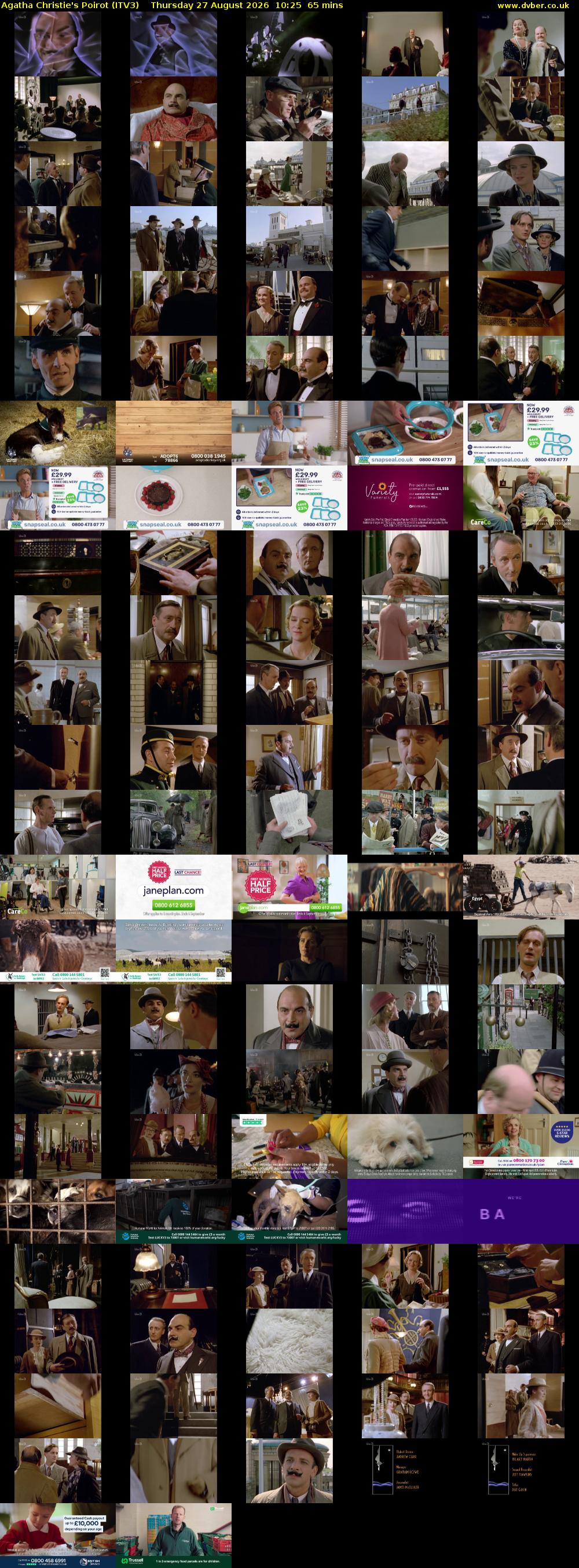 Agatha Christie's Poirot (ITV3) Thursday 27 August 2026 10:25 - 11:30