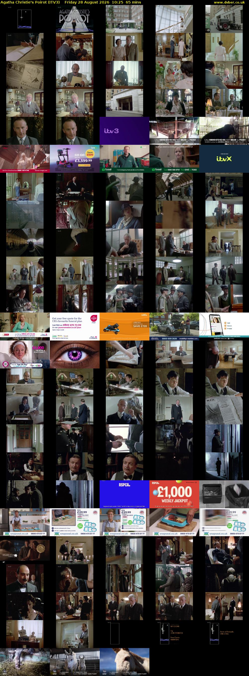 Agatha Christie's Poirot (ITV3) Friday 28 August 2026 10:25 - 11:30