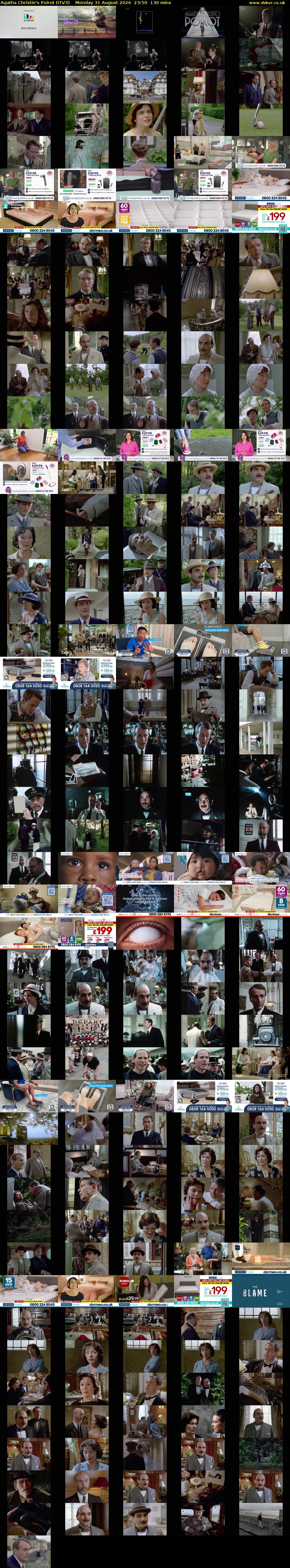 Agatha Christie's Poirot (ITV3) Monday 31 August 2026 23:50 - 02:00