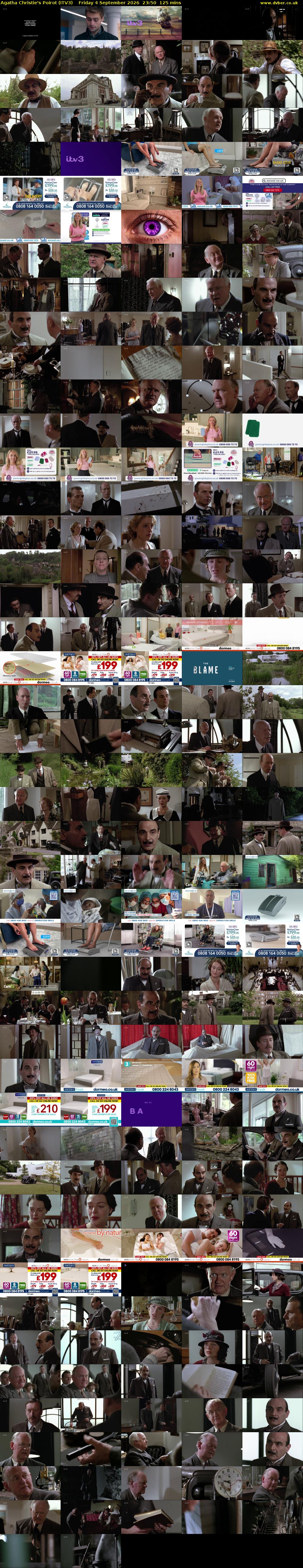 Agatha Christie's Poirot (ITV3) Friday 4 September 2026 23:50 - 01:55