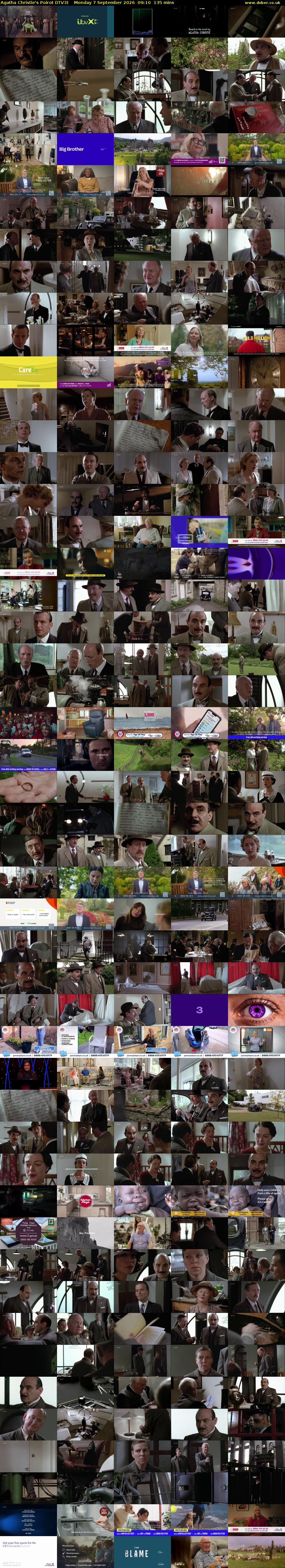Agatha Christie's Poirot (ITV3) Monday 7 September 2026 09:10 - 11:25