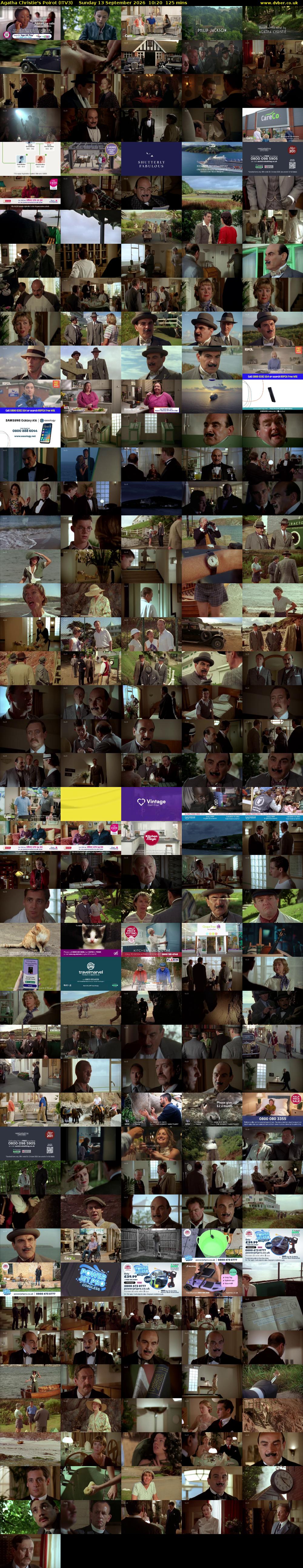 Agatha Christie's Poirot (ITV3) Sunday 13 September 2026 10:20 - 12:25