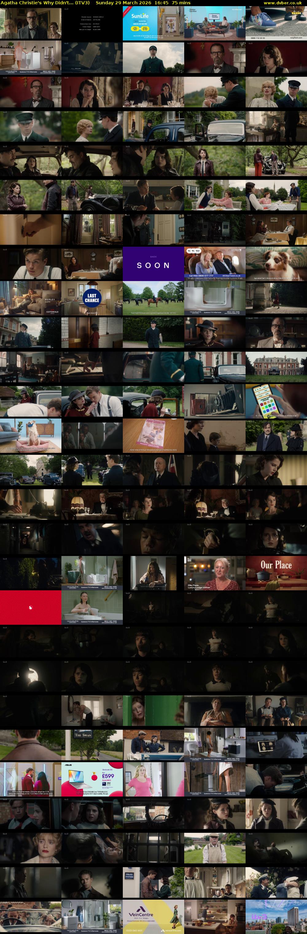 Agatha Christie's Why Didn't... (ITV3) Sunday 29 March 2026 16:45 - 18:00