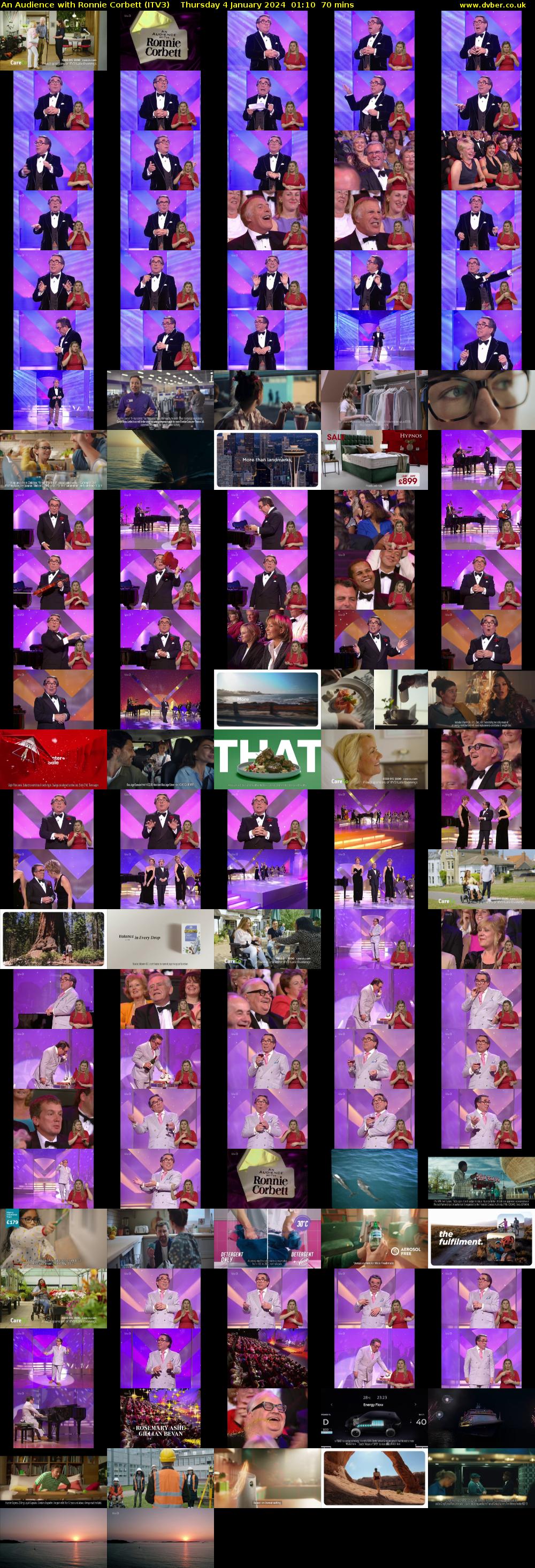 An Audience with Ronnie Corbett (ITV3) Thursday 4 January 2024 01:10 - 02:20