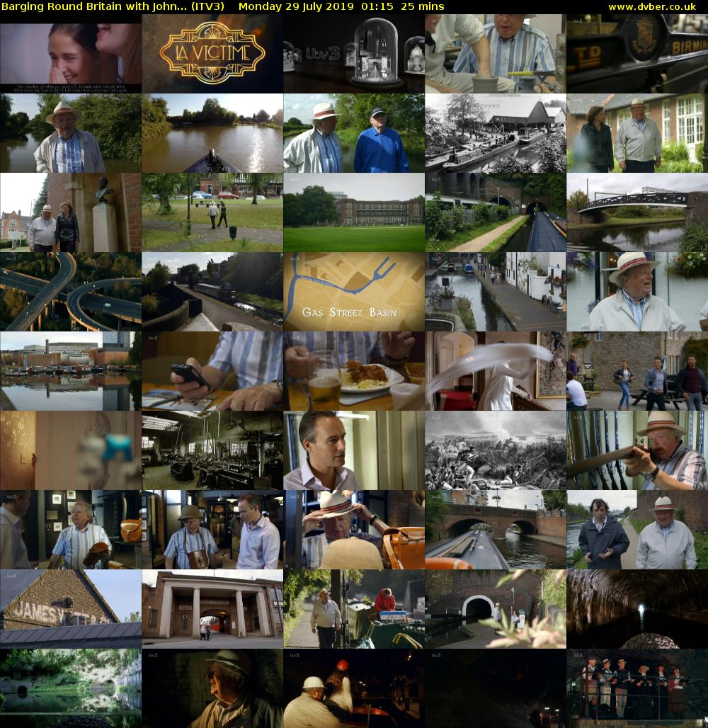 Barging Round Britain with John... (ITV3) Monday 29 July 2019 01:15 - 01:40