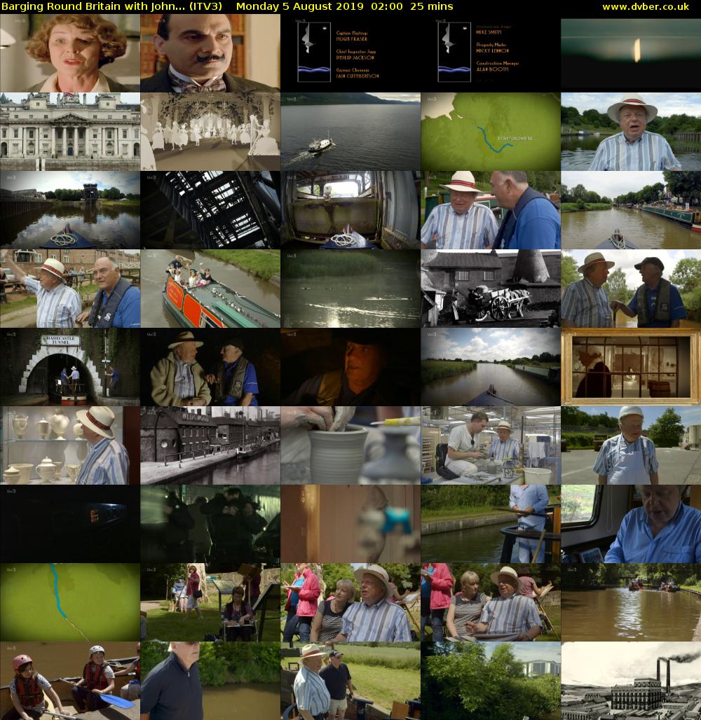 Barging Round Britain with John... (ITV3) Monday 5 August 2019 02:00 - 02:25