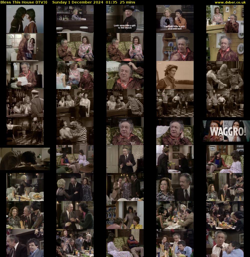 Bless This House (ITV3) Sunday 1 December 2024 01:35 - 02:00