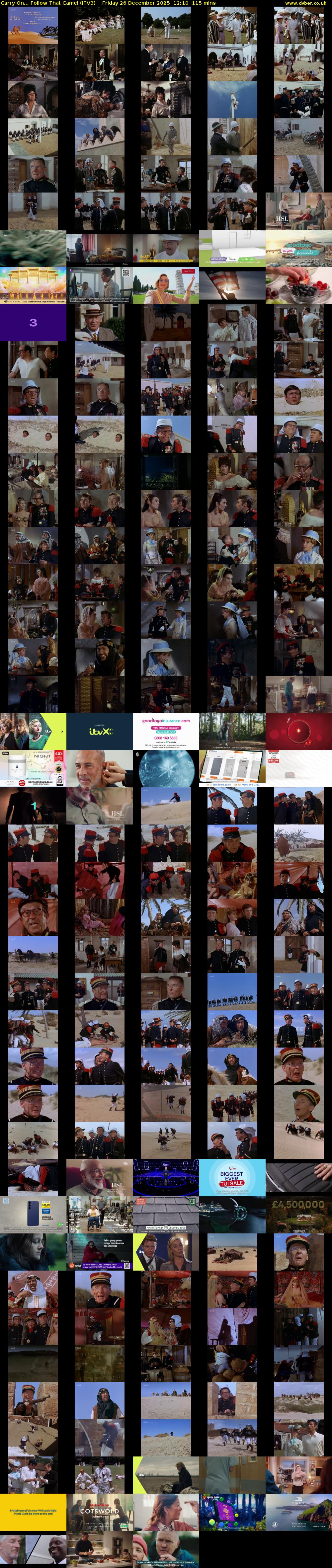 Carry On... Follow That Camel (ITV3) Friday 26 December 2025 12:10 - 14:05