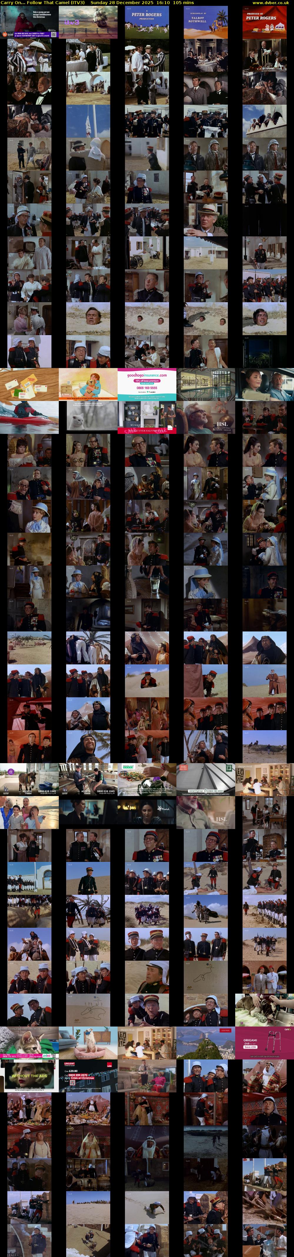 Carry On... Follow That Camel (ITV3) Sunday 28 December 2025 16:10 - 17:55