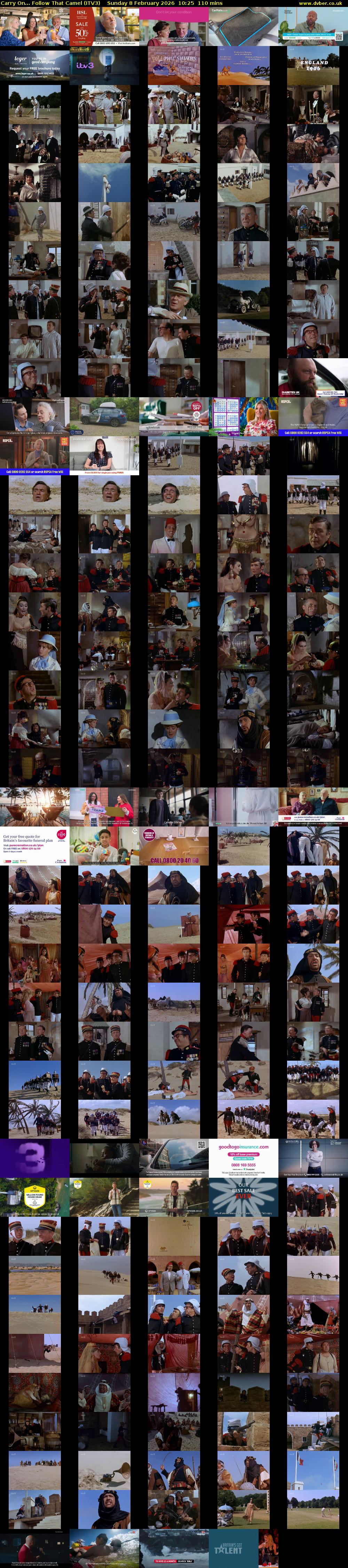 Carry On... Follow That Camel (ITV3) Sunday 8 February 2026 10:25 - 12:15