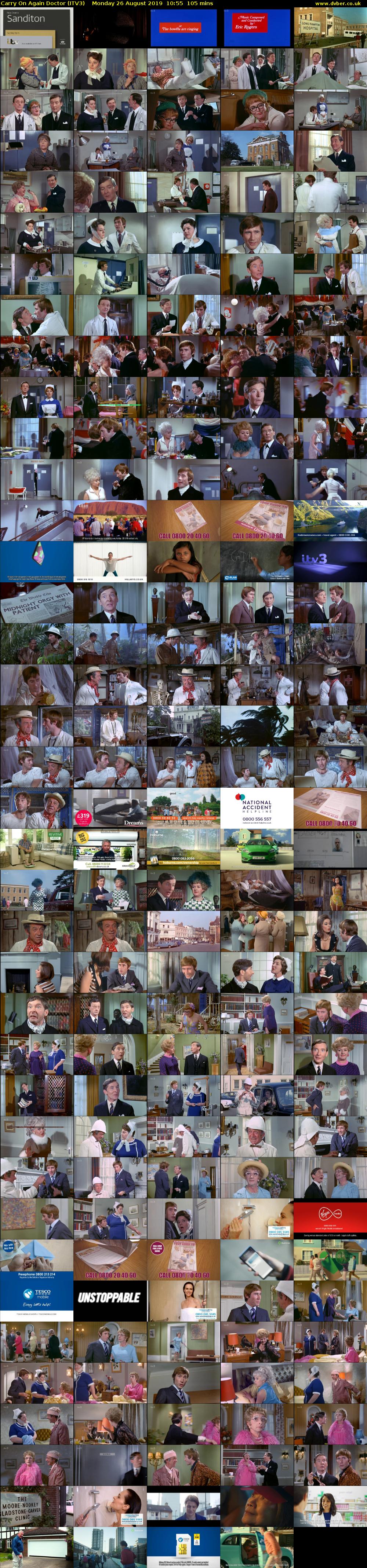 Carry On Again Doctor (ITV3) Monday 26 August 2019 10:55 - 12:40