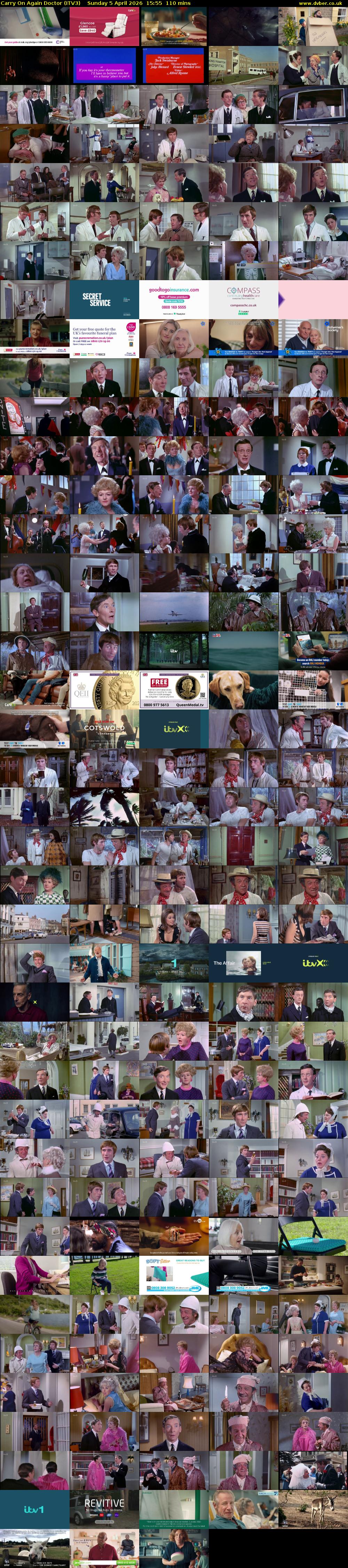 Carry On Again Doctor (ITV3) Sunday 5 April 2026 15:55 - 17:45