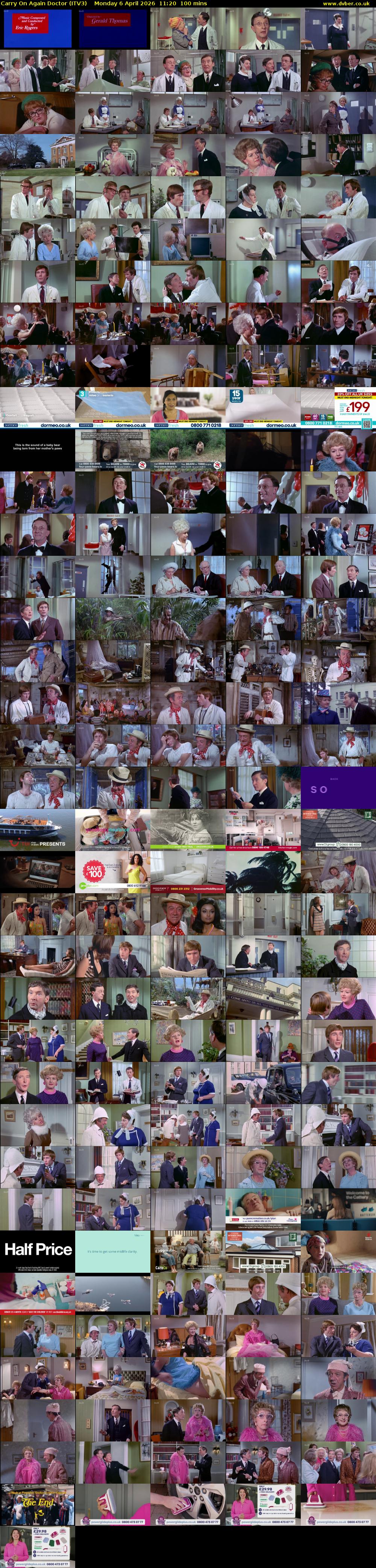 Carry On Again Doctor (ITV3) Monday 6 April 2026 11:20 - 13:00