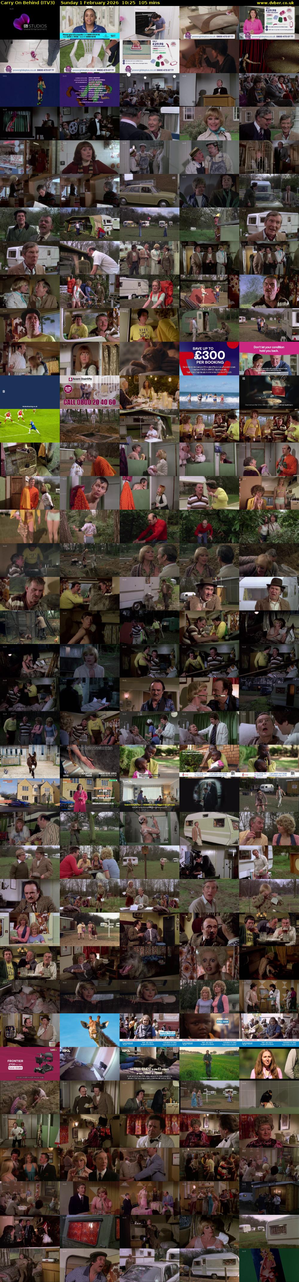 Carry On Behind (ITV3) Sunday 1 February 2026 10:25 - 12:10