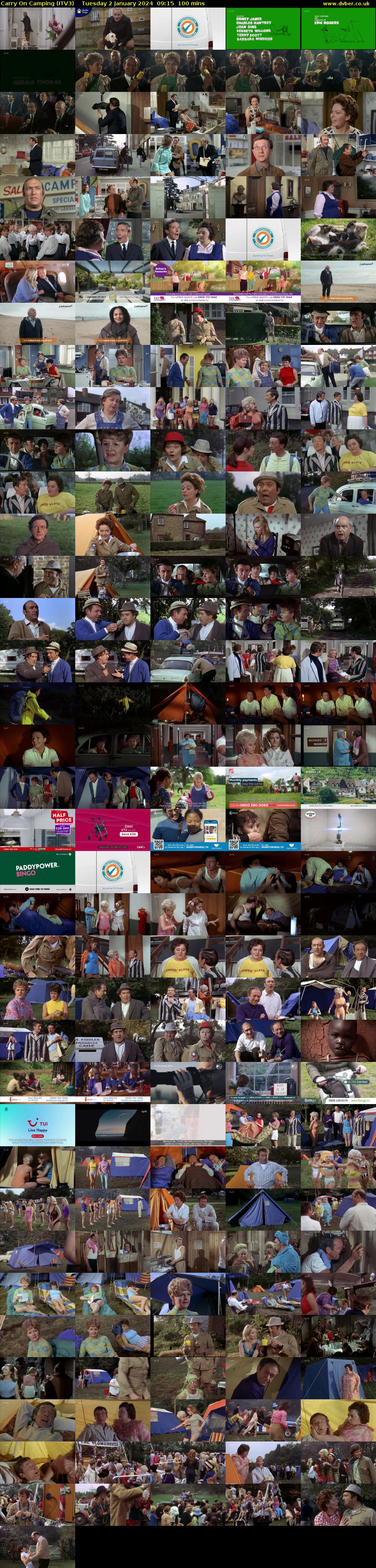 Carry On Camping (ITV3) Tuesday 2 January 2024 09:15 - 10:55