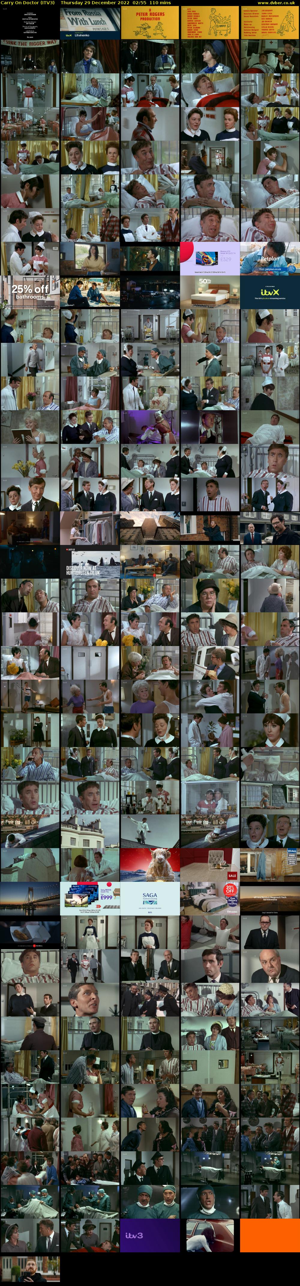 Carry On Doctor (ITV3) Thursday 29 December 2022 02:55 - 04:45